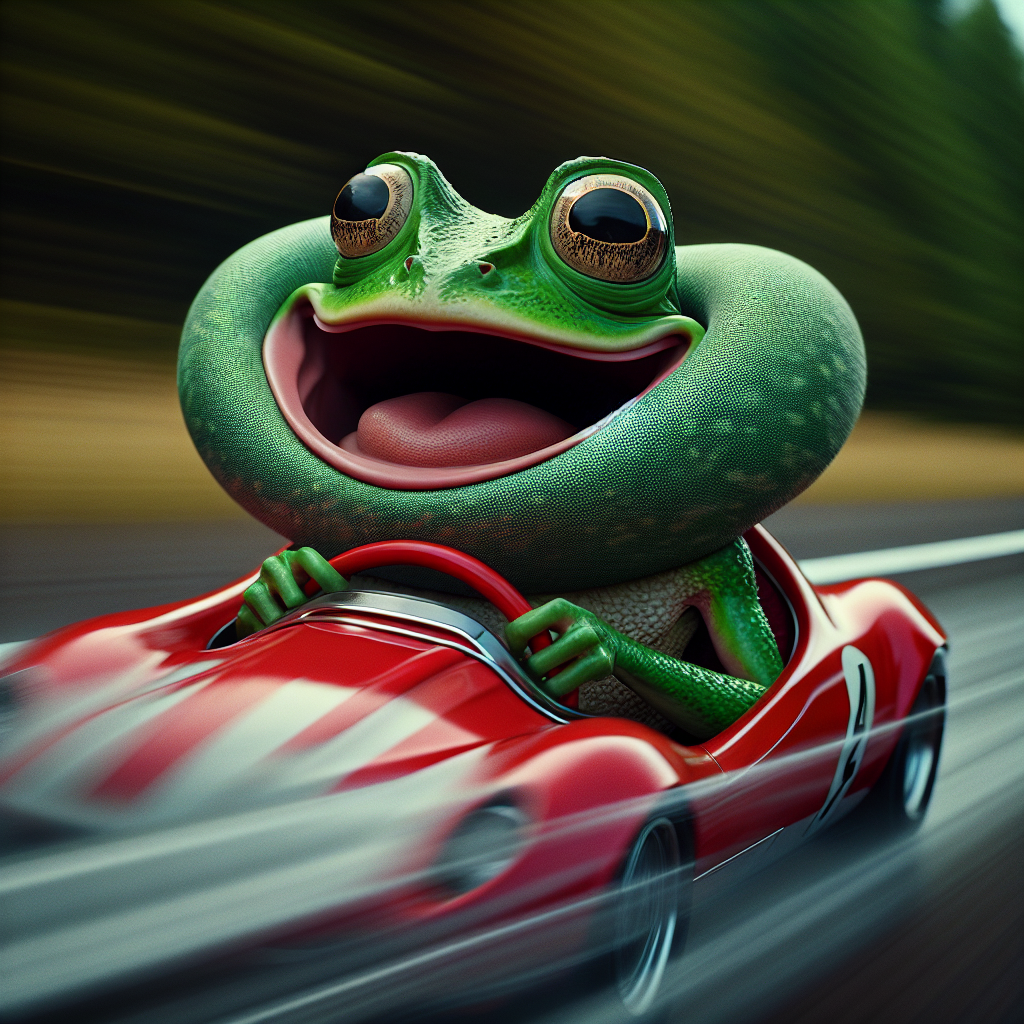 High Quality kermit the frog driving high speeds Blank Meme Template