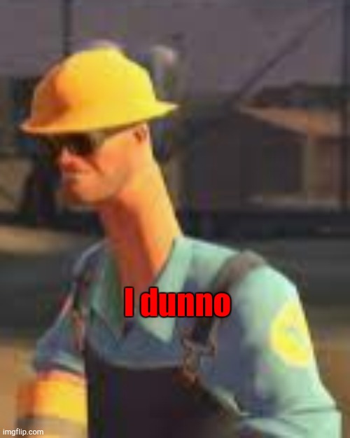 engineer nope | I dunno | image tagged in engineer nope | made w/ Imgflip meme maker
