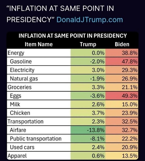Inflation At The Same Point In Their Presidency Trump and Biden | image tagged in bidenomics | made w/ Imgflip meme maker