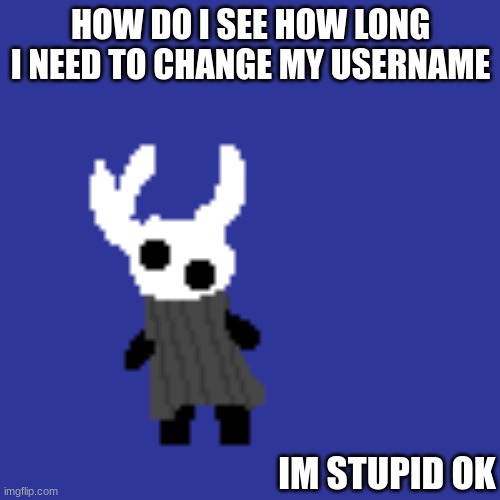 clueless | HOW DO I SEE HOW LONG I NEED TO CHANGE MY USERNAME; IM STUPID OK | image tagged in clueless | made w/ Imgflip meme maker