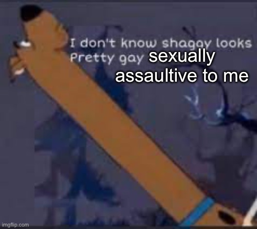I don’t know shaggy looks pretty gay to me | sexually assaultive to me | image tagged in i don t know shaggy looks pretty gay to me | made w/ Imgflip meme maker