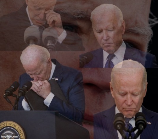Biden crying | image tagged in biden crying | made w/ Imgflip meme maker