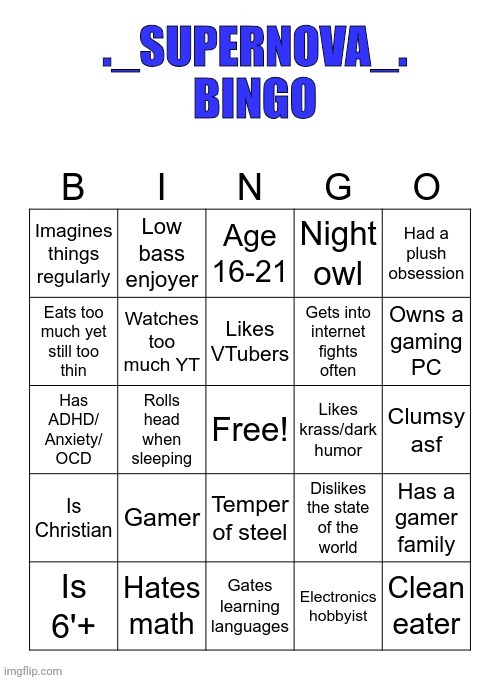 It's out! | image tagged in supernova bingo 1-2024-ed | made w/ Imgflip meme maker