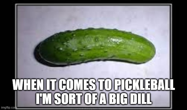 memes by Brad I even dr | WHEN IT COMES TO PICKLEBALL I'M SORT OF A BIG DILL | image tagged in sports,funny,funny meme,humor,pickle | made w/ Imgflip meme maker