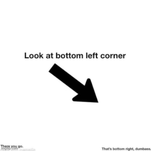 this is not bottom left corner you idiot this is the title | made w/ Imgflip meme maker