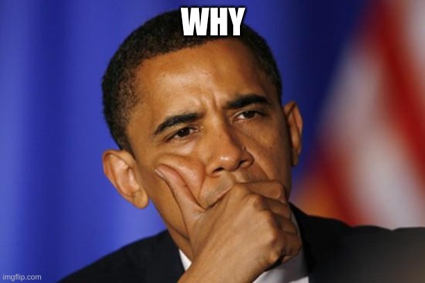 OBOMA IS QUESTIONING U | WHY | image tagged in oboma is questioning u | made w/ Imgflip meme maker