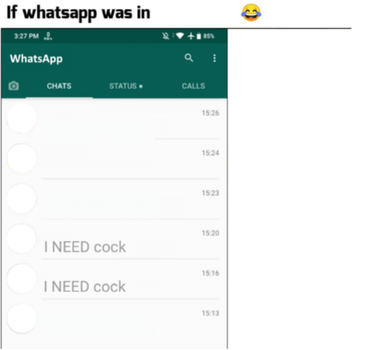 If WhatsApp was in X Blank Meme Template