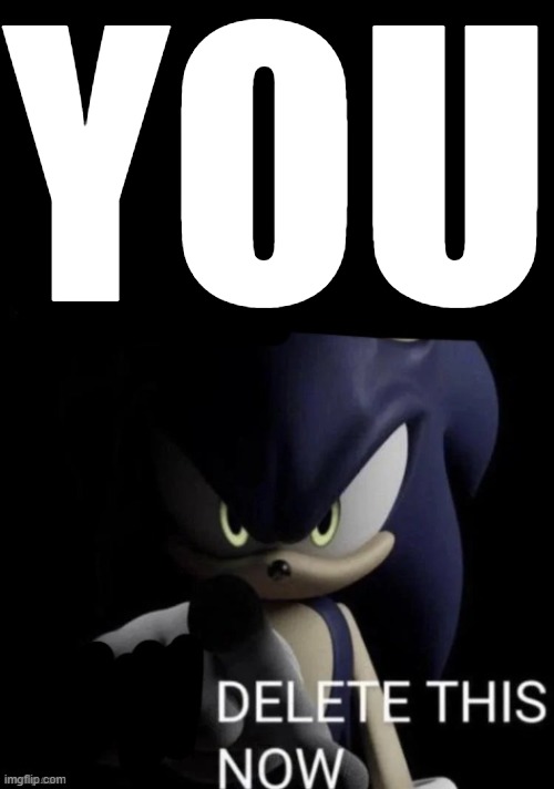 delete this now | YOU | image tagged in delete this now | made w/ Imgflip meme maker