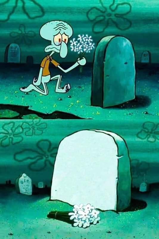 Squidward give a flower Blank Meme Template