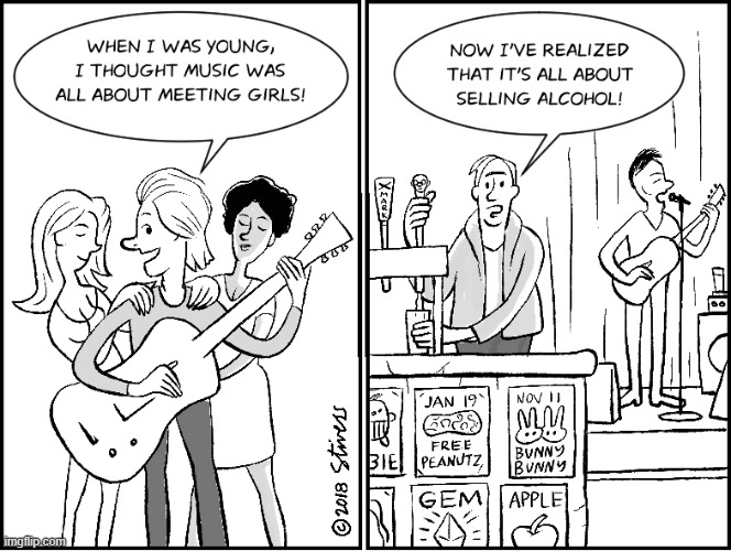image tagged in memes,comics/cartoons,band,girls,selling,alcohol | made w/ Imgflip meme maker