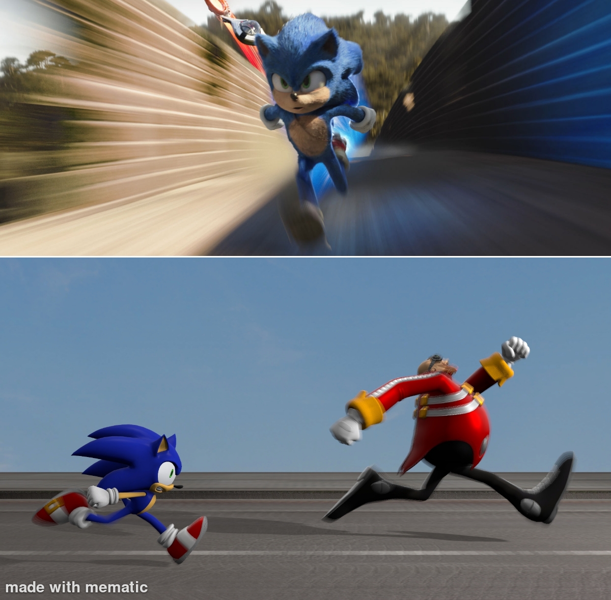 High Quality Eggman chase Blank Meme Template