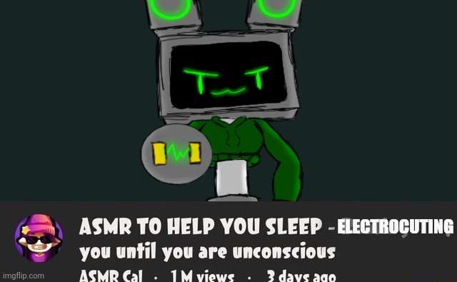 asmr to help you sleep | ELECTROCUTING | image tagged in asmr to help you sleep | made w/ Imgflip meme maker