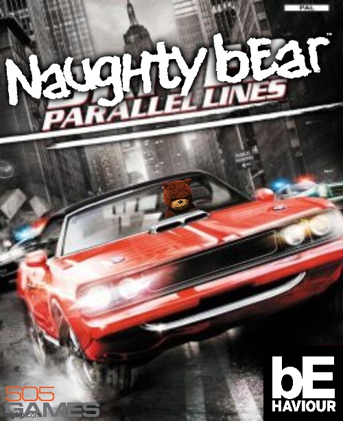 Naughty Bear Parallel Lines | image tagged in memes,driver,naughty | made w/ Imgflip meme maker