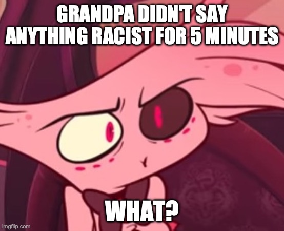 Family meetings | GRANDPA DIDN'T SAY ANYTHING RACIST FOR 5 MINUTES; WHAT? | image tagged in what | made w/ Imgflip meme maker
