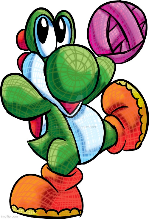 Idk why | image tagged in yarn yoshi with pink ball of yarn | made w/ Imgflip meme maker