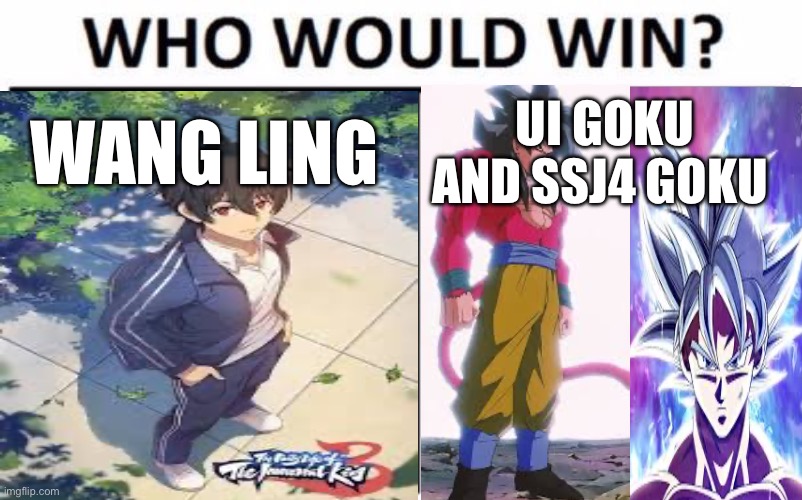 Who will win | WANG LING; UI GOKU AND SSJ4 GOKU | image tagged in memes,who would win,anime,fun | made w/ Imgflip meme maker