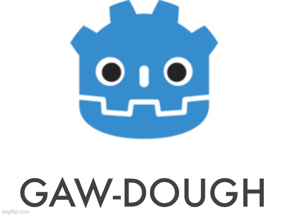 How to pronounce Godot Engine? | GAW-DOUGH | image tagged in godot,video games,game,programming,game development | made w/ Imgflip meme maker