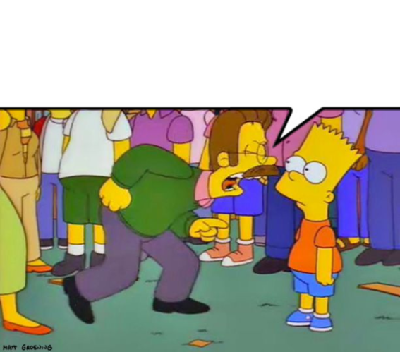 Flanders yelling at bart Blank Meme Template