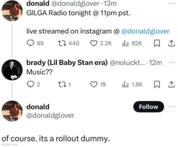 Gambino shit | made w/ Imgflip meme maker