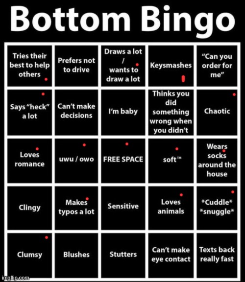 Oh god oh fuck | image tagged in bottom bingo | made w/ Imgflip meme maker