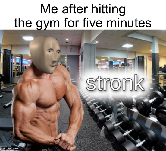 STRONKS | Me after hitting the gym for five minutes | image tagged in stronks | made w/ Imgflip meme maker
