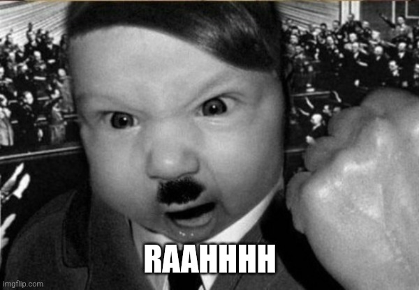 baby hitler | RAAHHHH | image tagged in baby hitler | made w/ Imgflip meme maker