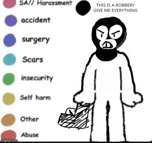 Make your own | THIS IS A ROBBERY GIVE ME EVERYTHING | image tagged in make your own | made w/ Imgflip meme maker