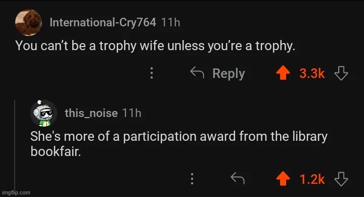 image tagged in trophy,wife,participation trophy,award,library | made w/ Imgflip meme maker