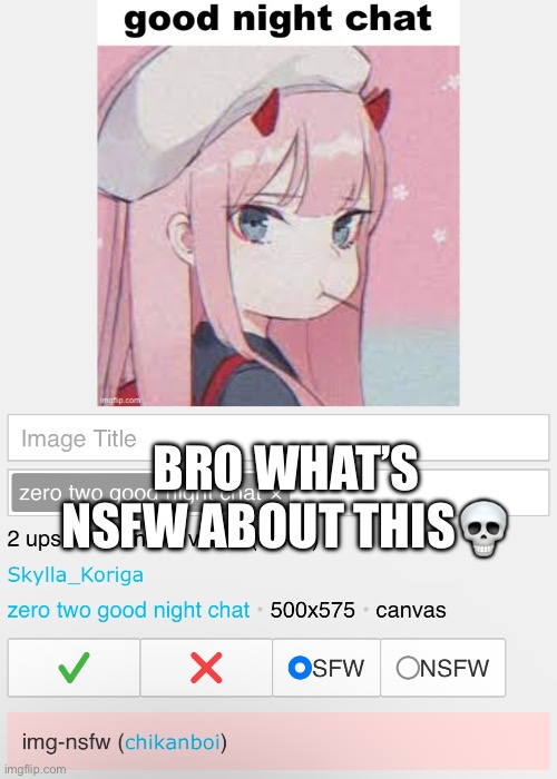 BRO WHAT’S NSFW ABOUT THIS💀 | made w/ Imgflip meme maker