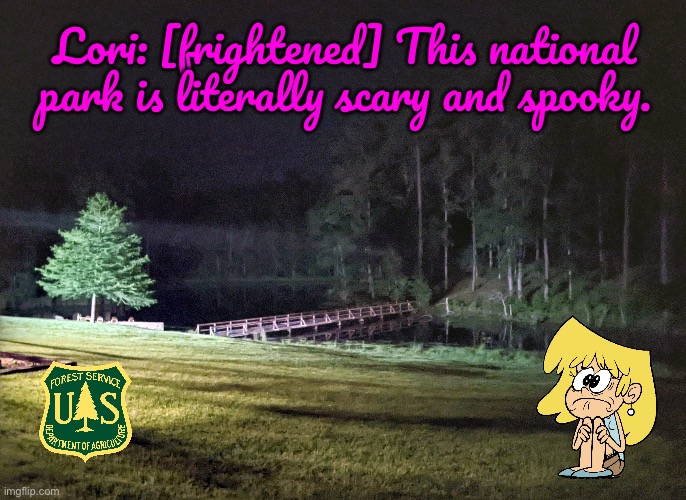 Lori Loud at a National Park | Lori: [frightened] This national park is literally scary and spooky. | image tagged in texas,the loud house,lori loud,deviantart,spooky,nickelodeon | made w/ Imgflip meme maker