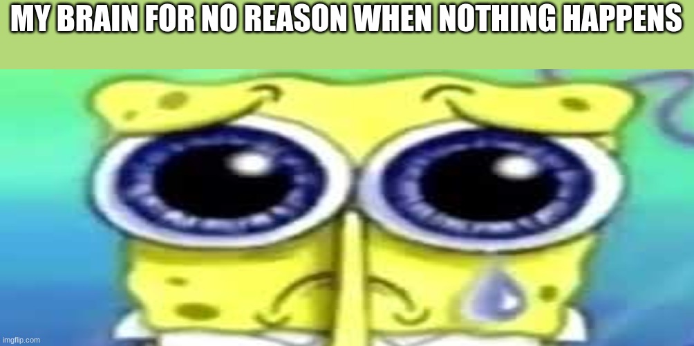 does this happen to anyone else | MY BRAIN FOR NO REASON WHEN NOTHING HAPPENS | image tagged in ui,uhj,nyu,thg,b,rytdr | made w/ Imgflip meme maker