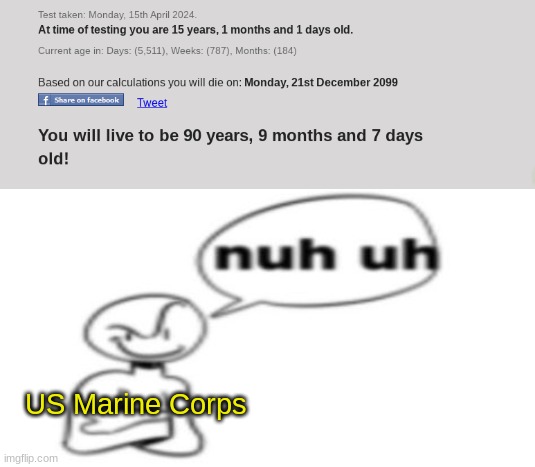 Nuh uh | US Marine Corps | image tagged in nuh uh | made w/ Imgflip meme maker