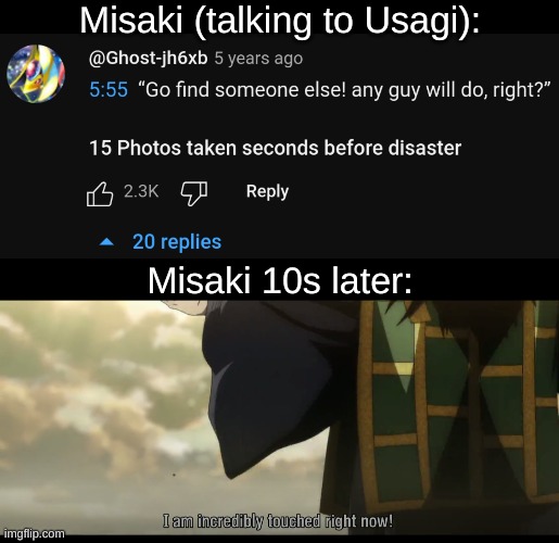 This is what happens when you try to defend your brother without thinking about the consequences | Misaki (talking to Usagi):; Misaki 10s later: | image tagged in junjou romantica,jjk,jujutsu kaisen,geto,suguru geto,youtube comments | made w/ Imgflip meme maker