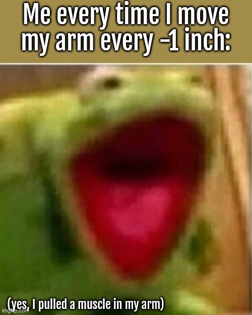 real pain. | Me every time I move my arm every -1 inch:; (yes, I pulled a muscle in my arm) | image tagged in ahhhhhhhhhhhhh | made w/ Imgflip meme maker