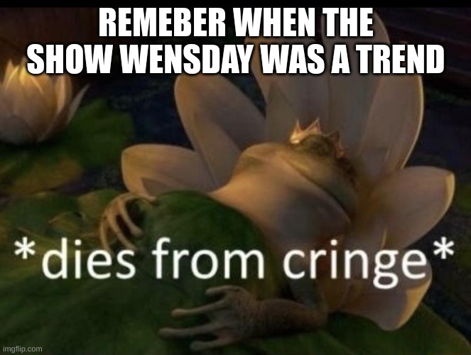 Dies from cringe | REMEBER WHEN THE SHOW WENSDAY WAS A TREND | image tagged in dies from cringe | made w/ Imgflip meme maker