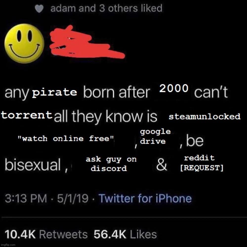 as a person who pirates shows and is born after 2000 i can confirm | made w/ Imgflip meme maker