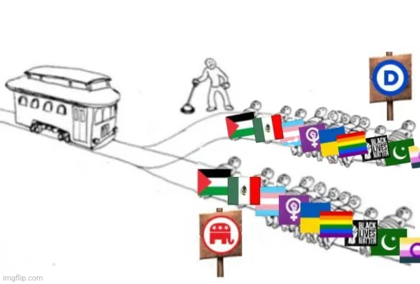 image tagged in trolley problem | made w/ Imgflip meme maker