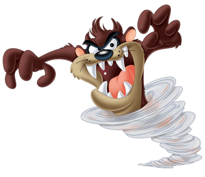 Tasmanian Devil spinning transparent Blank Meme Template