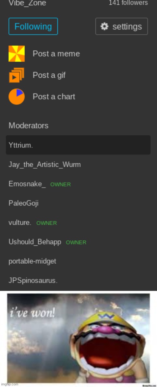 image tagged in wario wins | made w/ Imgflip meme maker