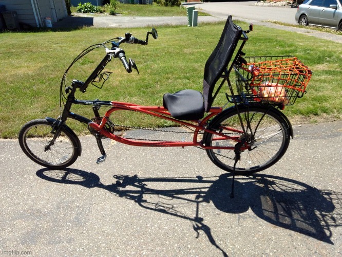 Recumbent bicycle | image tagged in recumbent bicycle | made w/ Imgflip meme maker