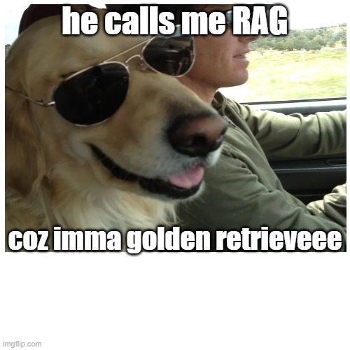 he calls me RAG; coz imma golden retrieveee | made w/ Imgflip meme maker