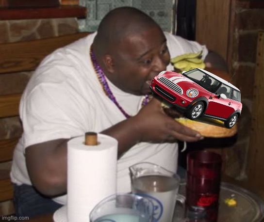 Fat guy eating burger | image tagged in fat guy eating burger | made w/ Imgflip meme maker
