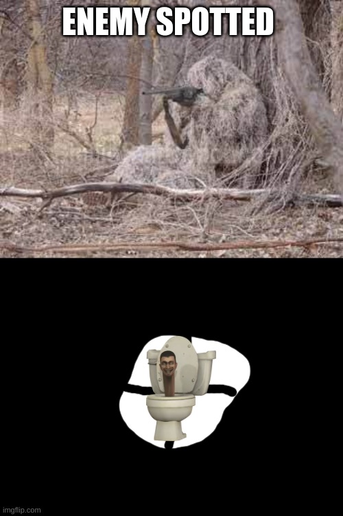 Ghillie suit | ENEMY SPOTTED | image tagged in ghillie suit | made w/ Imgflip meme maker