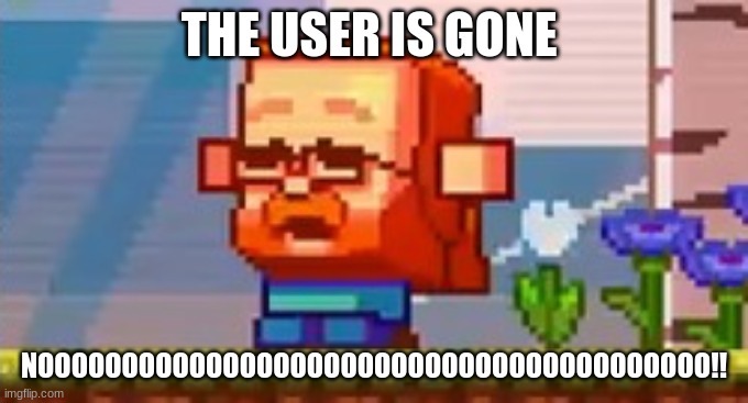 Jeb screaming no | THE USER IS GONE NOOOOOOOOOOOOOOOOOOOOOOOOOOOOOOOOOOOOOOOO!! | image tagged in jeb screaming no | made w/ Imgflip meme maker