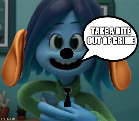 Ruby Gillman's McGruff the Crime Dog impression | TAKE A BITE OUT OF CRIME | image tagged in ruby has an announcement,mcgruff the crime dog,take a bite out of crime,crime,mcgruff | made w/ Imgflip meme maker