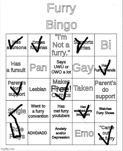 Diegothepugglypugs furry bingo! | image tagged in furry bingo | made w/ Imgflip meme maker