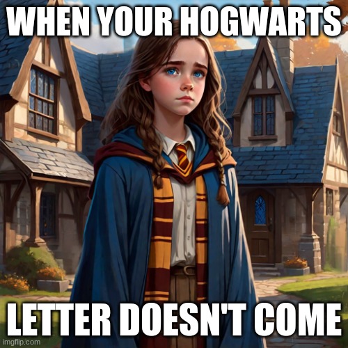 ?This was so sad | WHEN YOUR HOGWARTS; LETTER DOESN'T COME | image tagged in hogwarts,letter | made w/ Imgflip meme maker