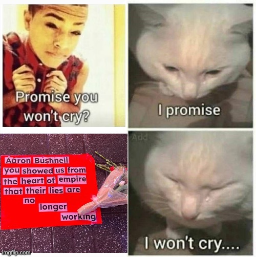 Just wanted to make this post to remember him and his legacy | image tagged in i promise i wont cry template | made w/ Imgflip meme maker