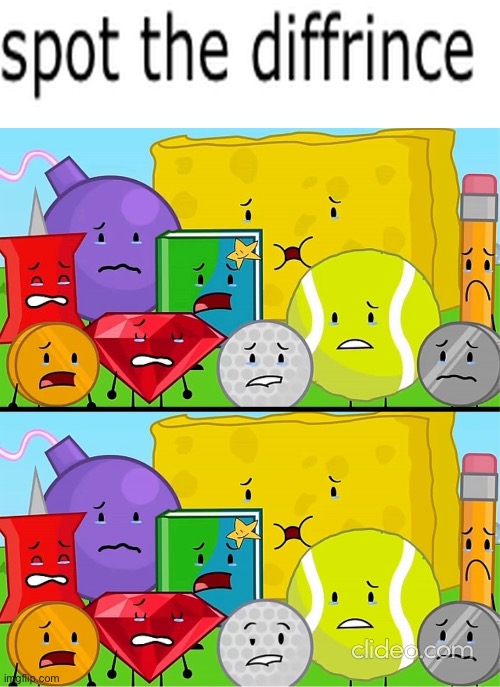spot the diffrince | image tagged in bfdi,spot the difference | made w/ Imgflip meme maker