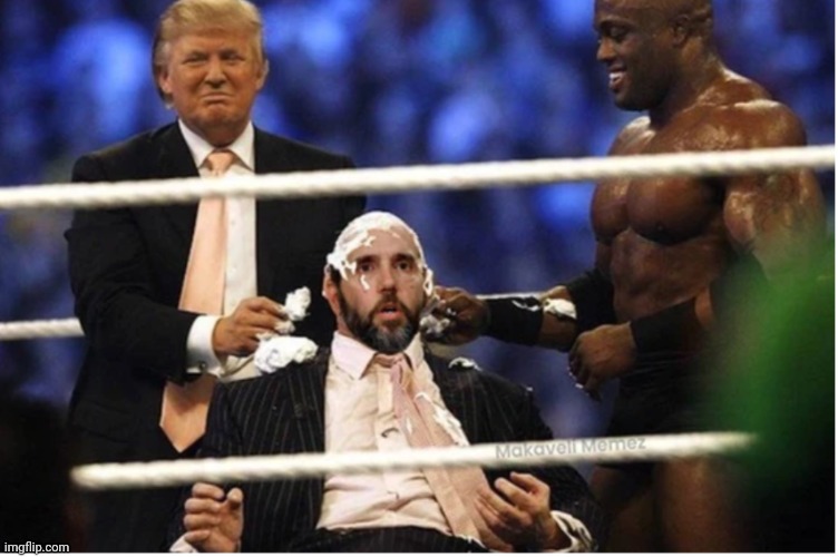 Main Event Wrestlemania 2025 | image tagged in donald trump,shaves,jack smiths,head | made w/ Imgflip meme maker
